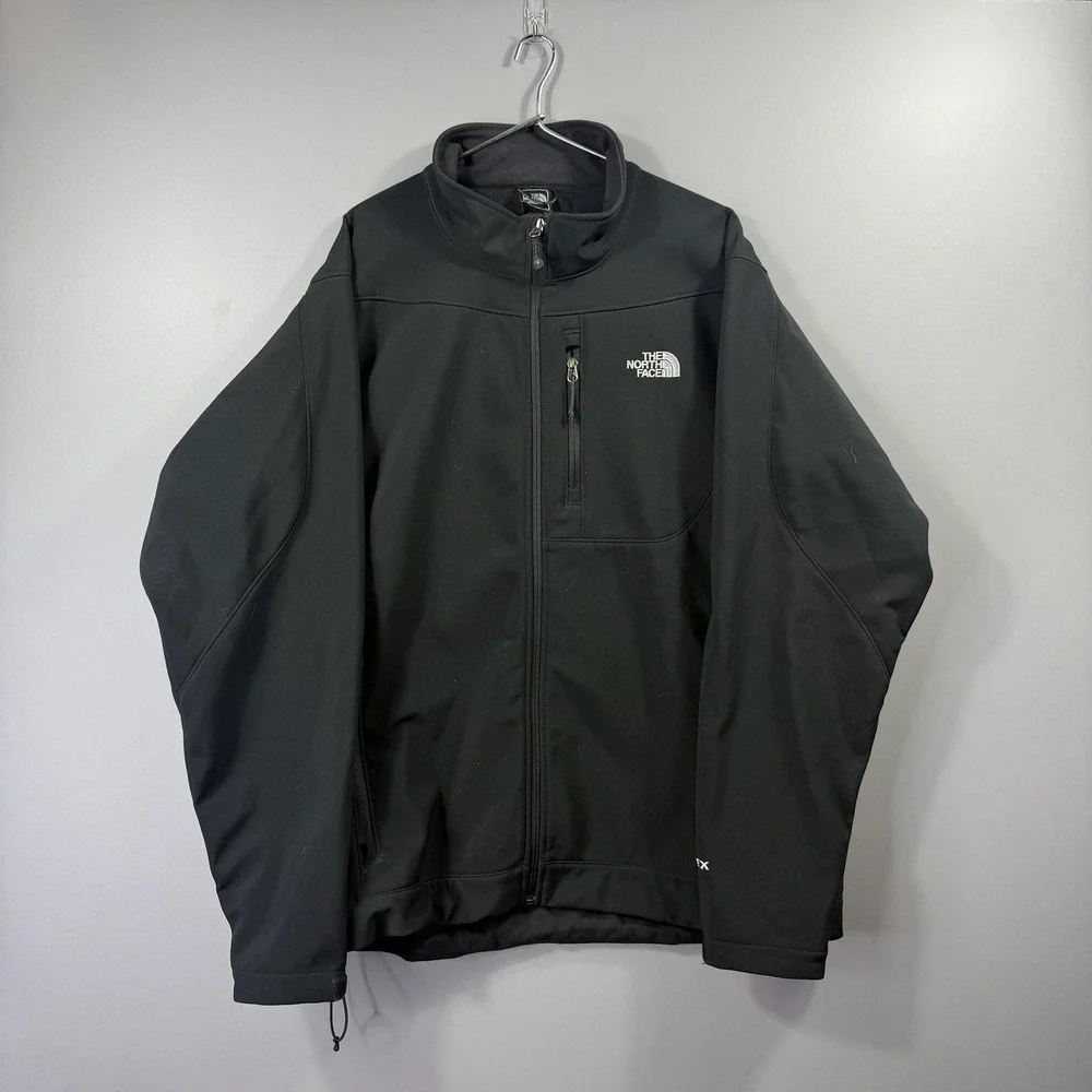 The North Face Apex Softshell Jacket Mens 2XL Black Full Zip Hiking Outdoor